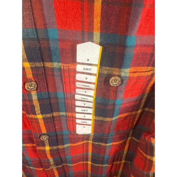 NWT Duluth Trading Co. Free Swingin' Flannel shirt Red/Plaid Men’s Medium - Picture 4 of 6